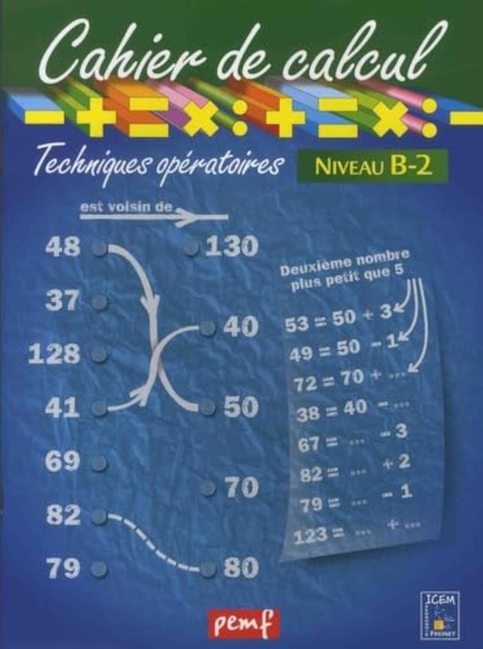 Couverture du livre « CAHIER DE CALCUL CYCLE 3 NIVEAU 1B » de Icem-Pedagogie Frein, librairie Les Contes Infusés à Corte