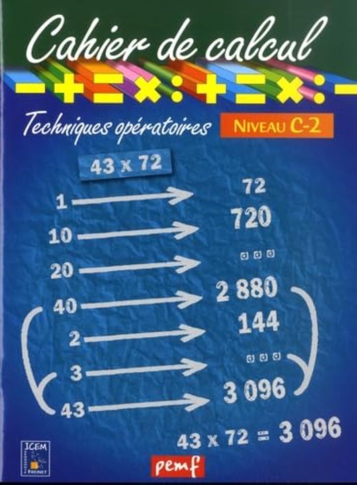 Couverture du livre « CAHIER DE CALCUL CYCLE 3 NIVEAU 2B » de Icem-Pedagogie Frein, librairie Les Contes Infusés à Corte