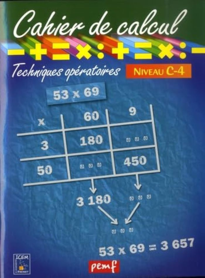 Couverture du livre « CAHIER DE CALCUL CYCLE 3 NIVEAU 2D » de Icem-Pedagogie Frein, librairie Les Contes Infusés à Corte