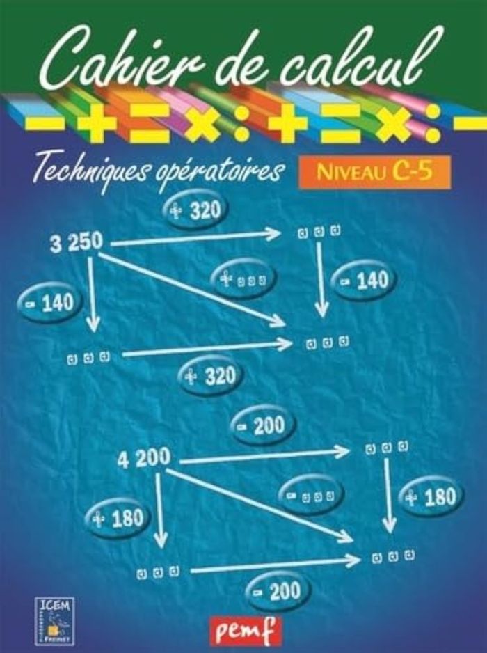 Couverture du livre « CAHIER DE CALCUL CYCLE 3 NIVEAU 3C » de Icem-Pedagogie Frein, librairie Les Contes Infusés à Corte