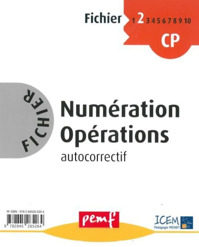 Couverture du livre « FICHIER NUMERATION-OPERATIONS CP NIVEAU 2 FICHIER 2 » de Icem-Pedagogie Frein, librairie Les Contes Infusés à Corte