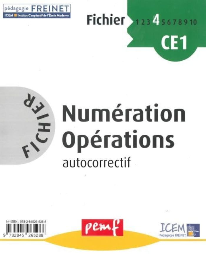 Couverture du livre « FICHIER NUMERATION-OPERATIONS CE1 NIVEAU 2 FICHIER 4 » de Georges Delobbe, librairie Les Contes Infusés à Corte