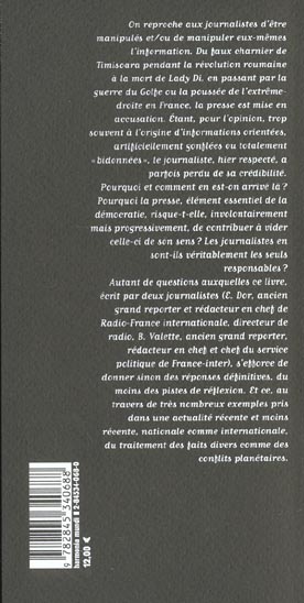 Quatrième de couverture de « LES VERTUS DU MENSONGE - INFORMATION, DEFORMATION, MANIPULATION »