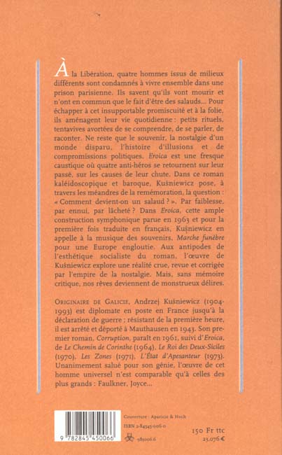 Quatrième de couverture de « EROICA ROMAN »