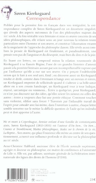 Quatrième de couverture de « CORRESPONDANCE »