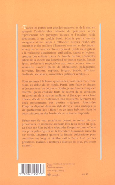 Quatrième de couverture de « LA FOSSE AUX FILLES »