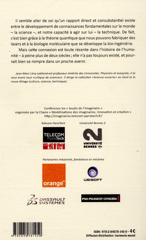 Quatrième de couverture de « Le grand écart : la science entre technique et culture »
