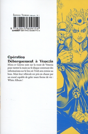 Quatrième de couverture de « JOJO'S - GOLDEN WIND T09 - VOL09 »