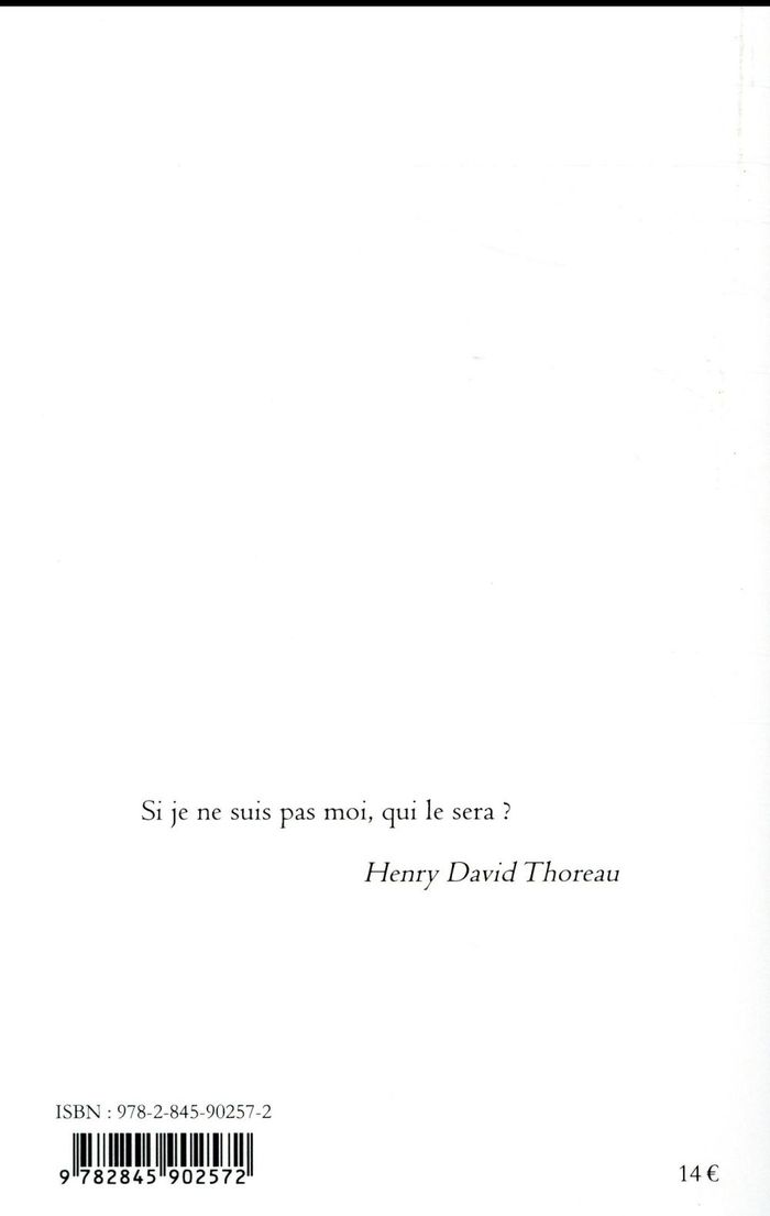 Quatrième de couverture de « Henry David Thoreau : dits et maximes de vie »