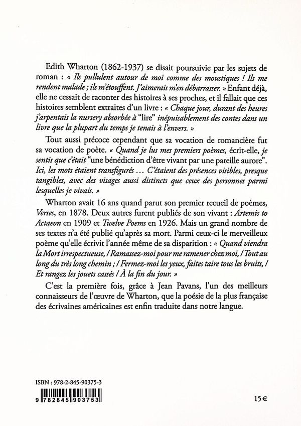 Quatrième de couverture de « Terminus : et autres poèmes intimes »