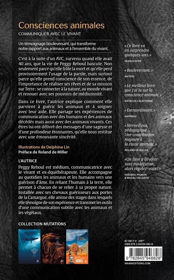 Quatrième de couverture de « Consciences animales : communiquer avec le vivant »