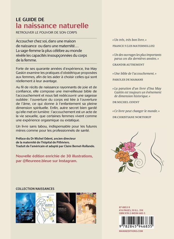 Quatrième de couverture de « Le guide de la naissance naturelle : retrouver le pouvoir de son corps »