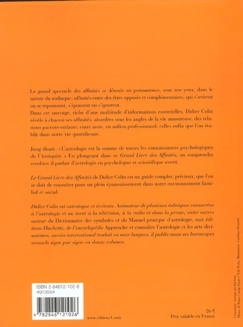 Quatrième de couverture de « LE GRAND LIVRE DES AFFINITES »