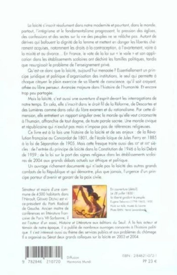 Couverture du livre « DU PRINCIPE DE LAICITE » de Ed. De Paris, librairie Les Contes Infusés à Corte