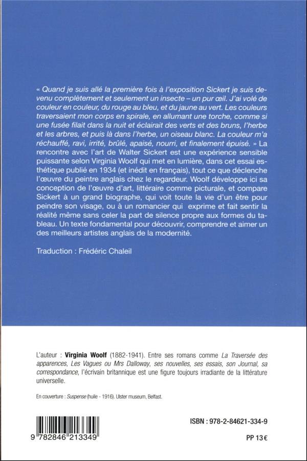 Quatrième de couverture de « Walter Sickert : une conversation »