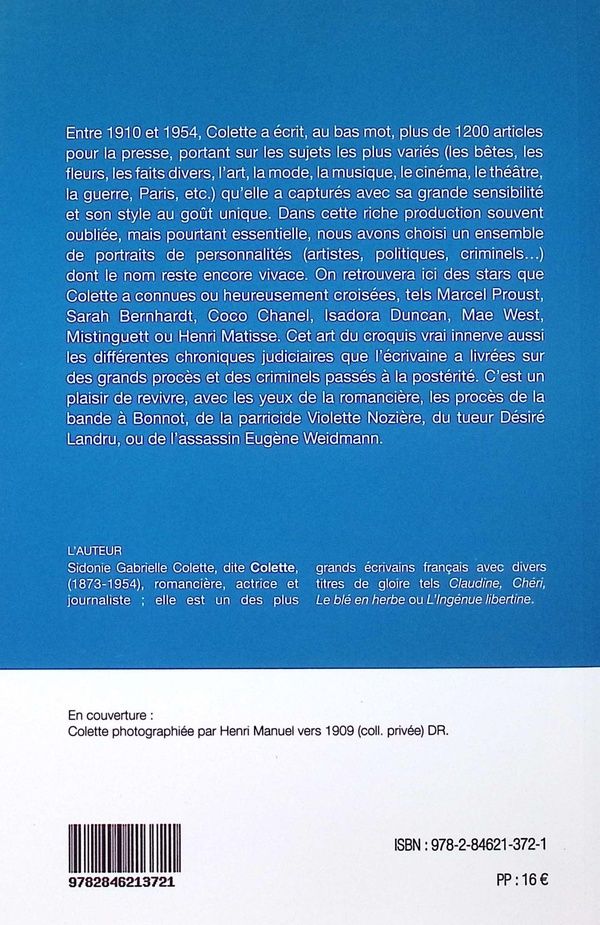 Quatrième de couverture de « Portraits et procès »