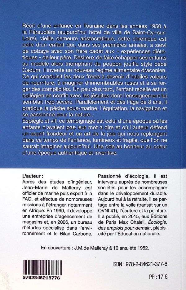Quatrième de couverture de « Un enfant rebelle : chronique des années 1950 »