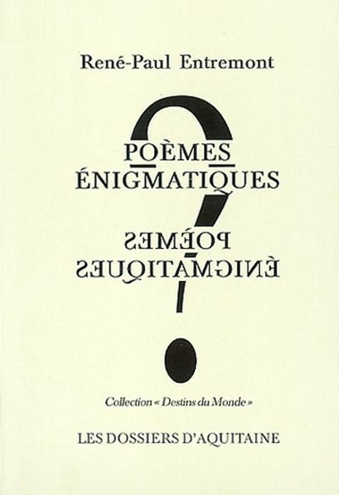 Couverture du livre « POEMES ENIGMATIQUES », librairie Les Contes Infusés à Corte