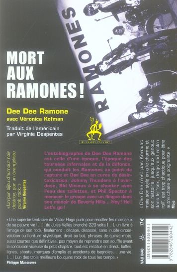 Quatrième de couverture de « MORT AUX RAMONES ! »