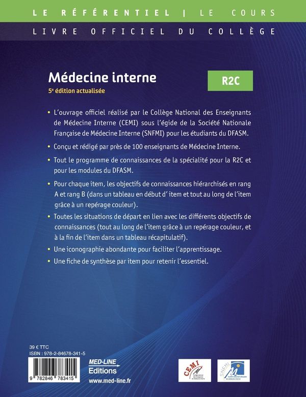Quatrième de couverture de « Médecine interne : R2C »