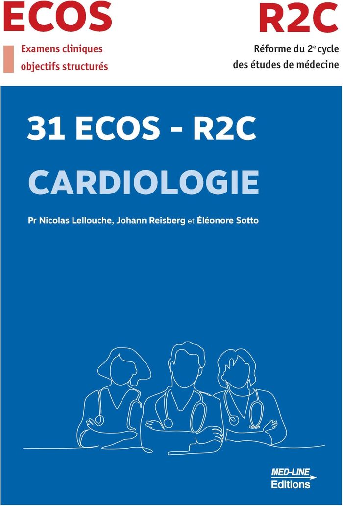 Couverture du livre « 31 ECOS-R2C cardiologie », librairie Les Contes Infusés à Corte
