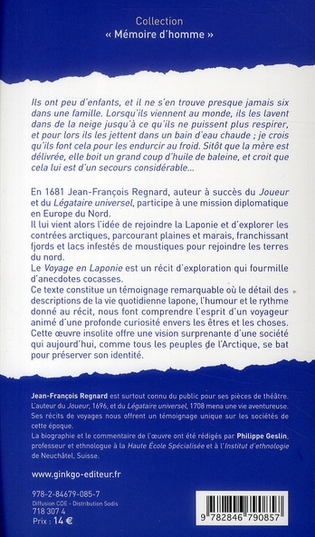 Quatrième de couverture de « VOYAGE EN LAPONIE, 1681 »