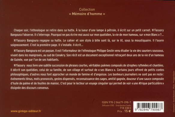 Quatrième de couverture de « L'OISEAU QUI AVAIT ENTERRE SA MERE DANS SA TETE - CARNETS D'UN PAYSAN SOUSSOU »