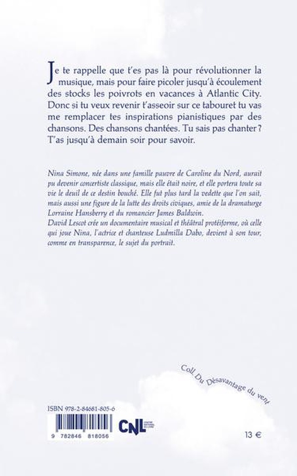 Quatrième de couverture de « Portrait de Ludmilla en Nina Simone »