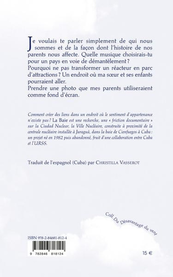 Quatrième de couverture de « La Baie »
