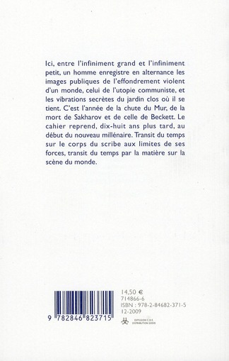 Quatrième de couverture de « CAHIER DES FLEURS ET DES FRACAS »
