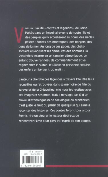 Quatrième de couverture de « CONTES ET LEGENDES DU PEUPLE CORSE - TOME 1 »