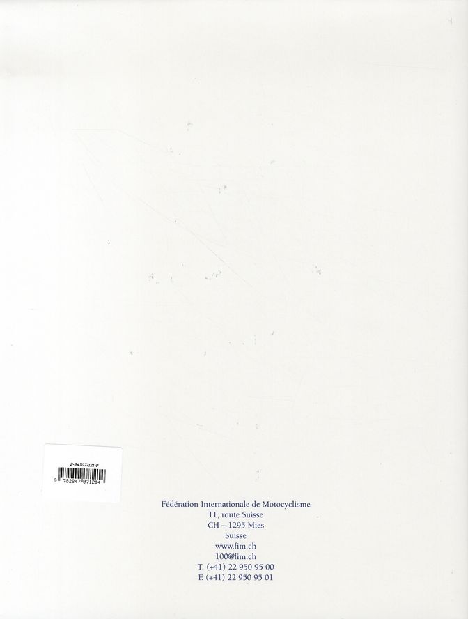 Quatrième de couverture de « FIM 1904/2004 - 100 ANS DE MOTOCYCLISME »
