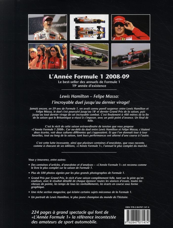 Quatrième de couverture de « ANNEE FORMULE 1 2008-09 »