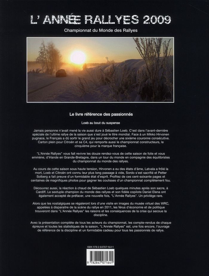 Quatrième de couverture de « ANNEE RALLYES 2009 »