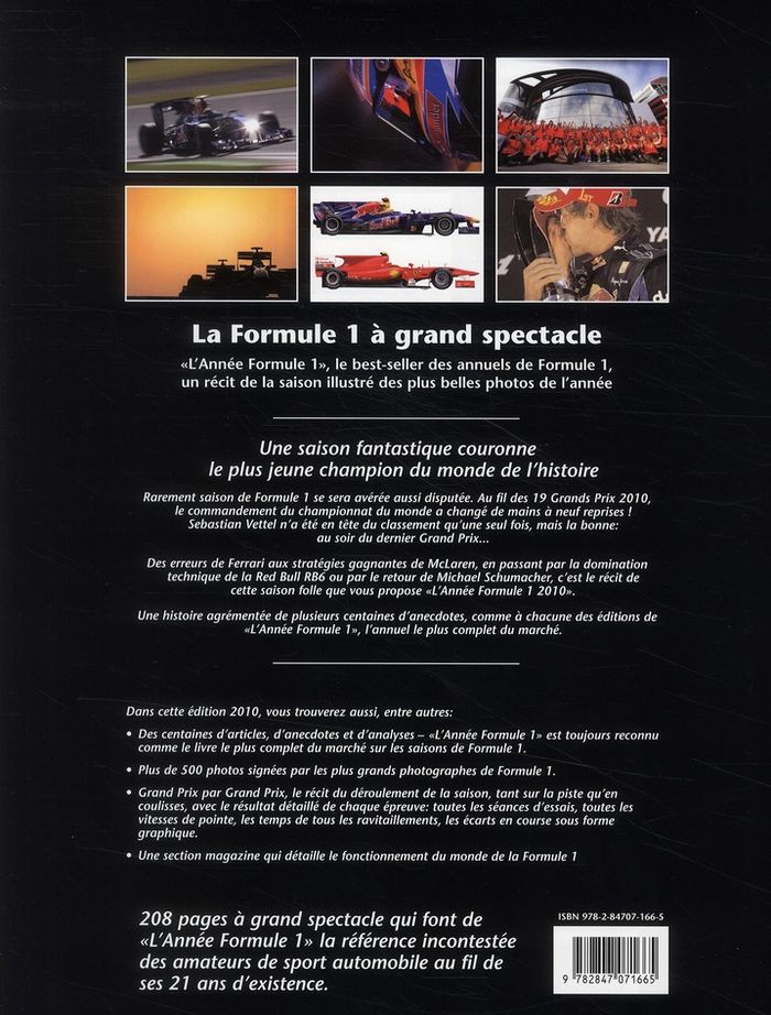 Quatrième de couverture de « ANNEE FORMULE 1 2010-2011 »