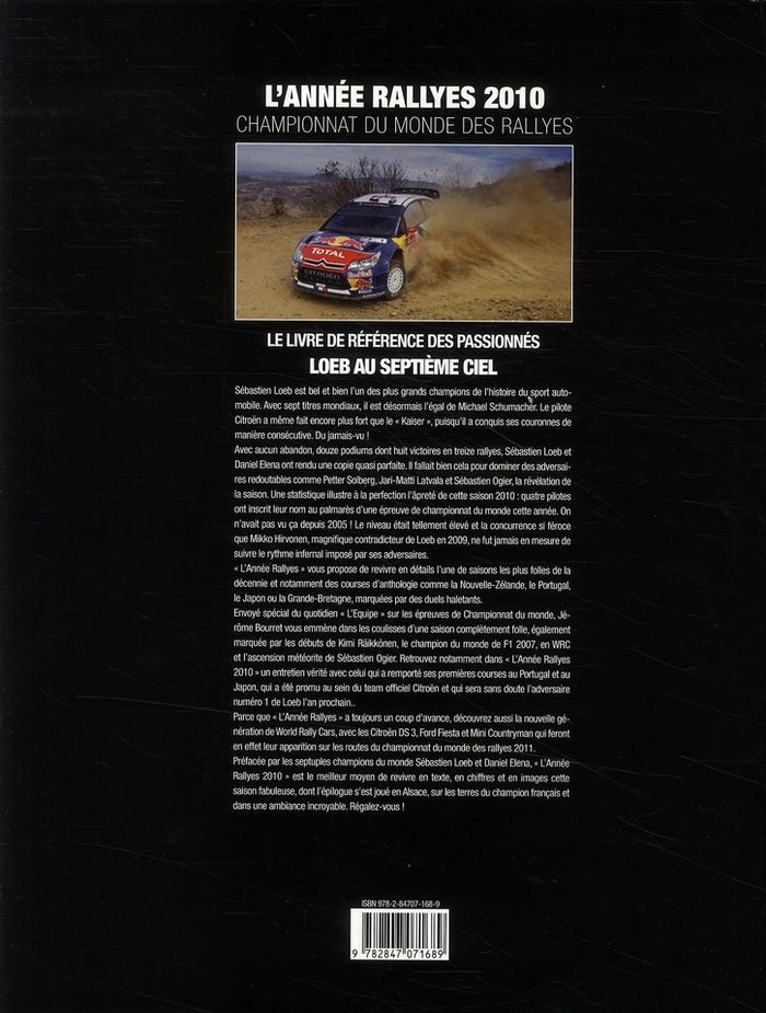 Quatrième de couverture de « ANNEE RALLYES 2010 »