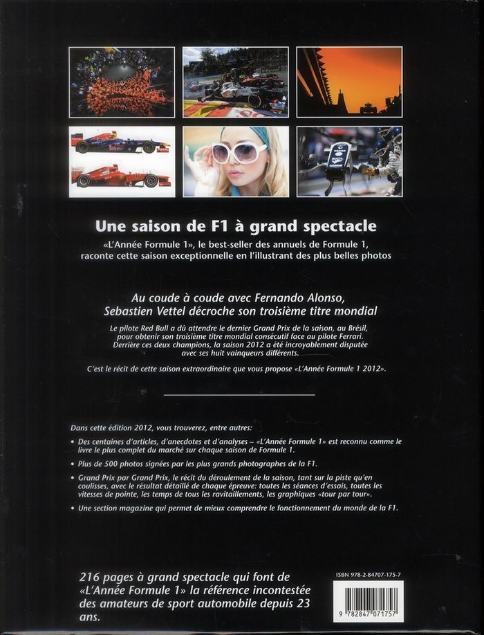 Quatrième de couverture de « ANNEE FORMULE 1 2012-2013 »