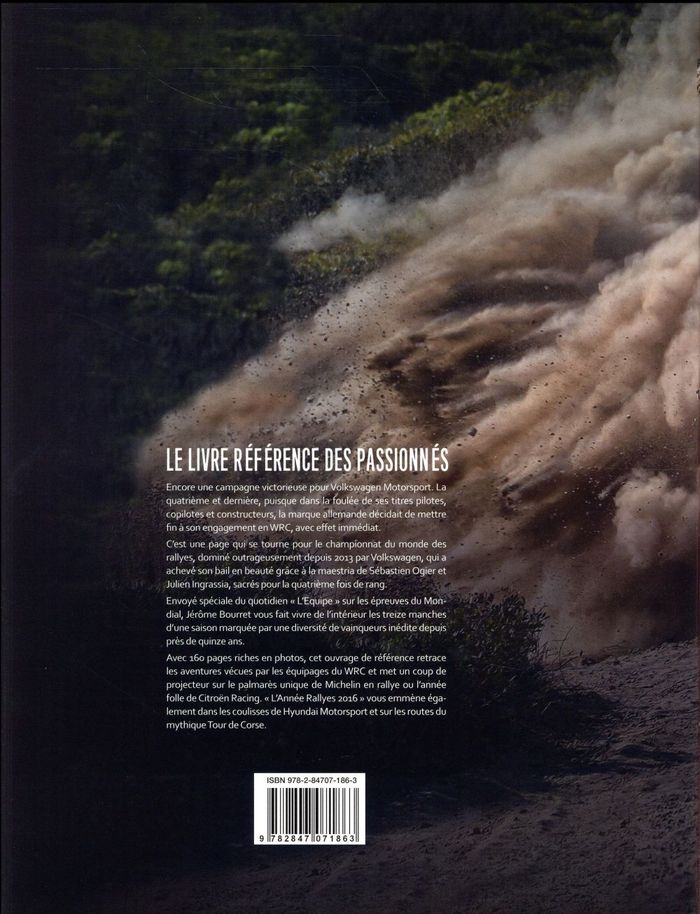 Quatrième de couverture de « ANNEE RALLYES 2016 »