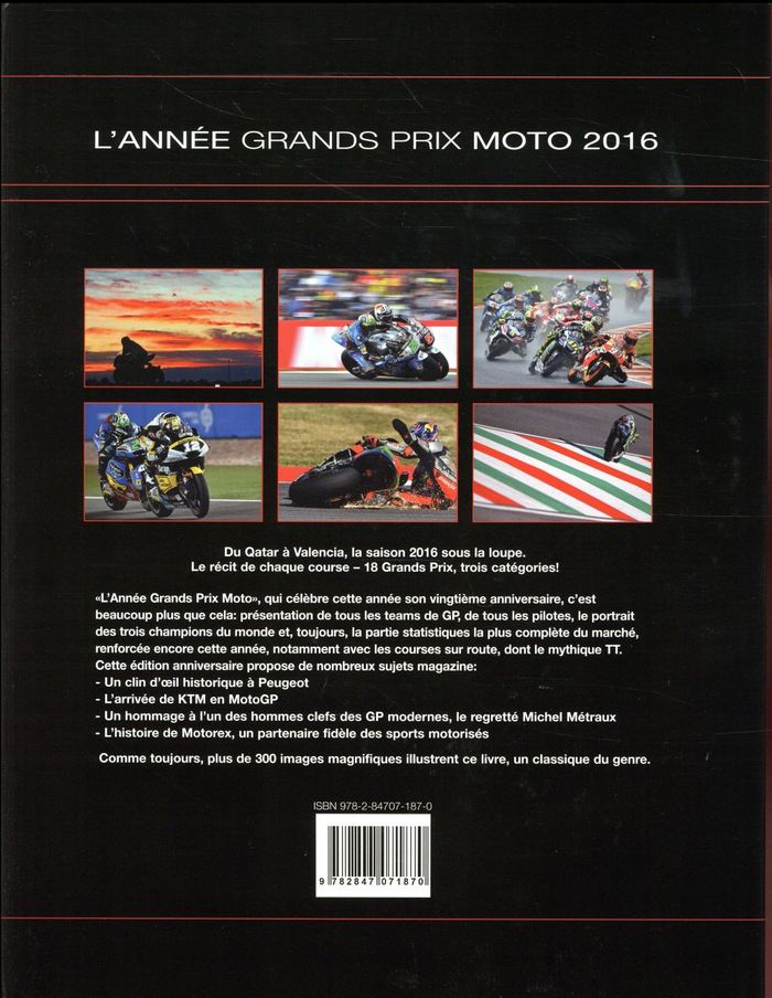 Quatrième de couverture de « ANNEE GRANDS PRIX MOTO 2016 »
