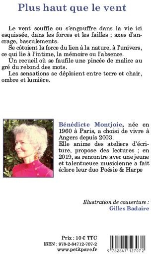 Quatrième de couverture de « PLUS HAUT QUE LE VENT »