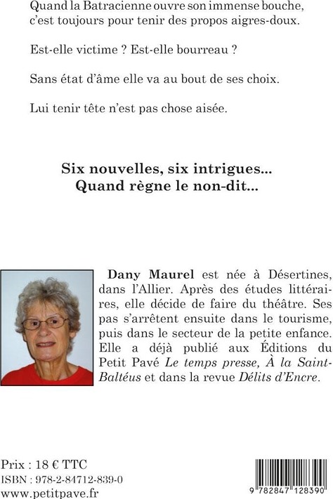 Quatrième de couverture de « La batracienne : et autres nouvelles »