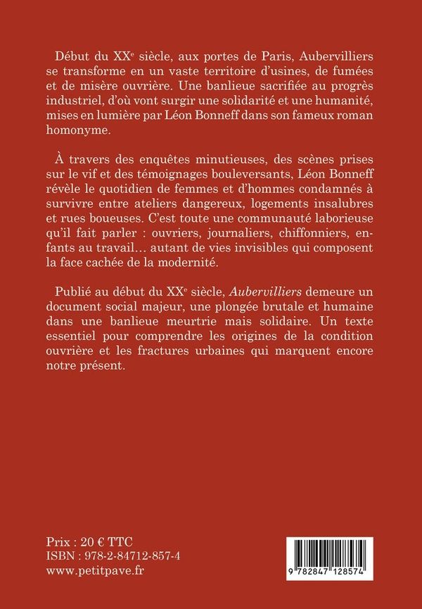 Quatrième de couverture de « Aubervilliers »