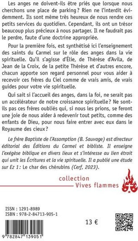 Quatrième de couverture de « Faire oraison avec les anges »