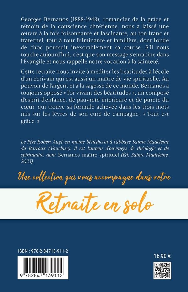 Quatrième de couverture de « Avec Bernanos, l'or vivant des Béatitudes »