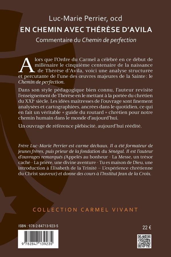 Quatrième de couverture de « En chemin avec Thérèse d'Avila : commentaire du "Chemin de perfection" »