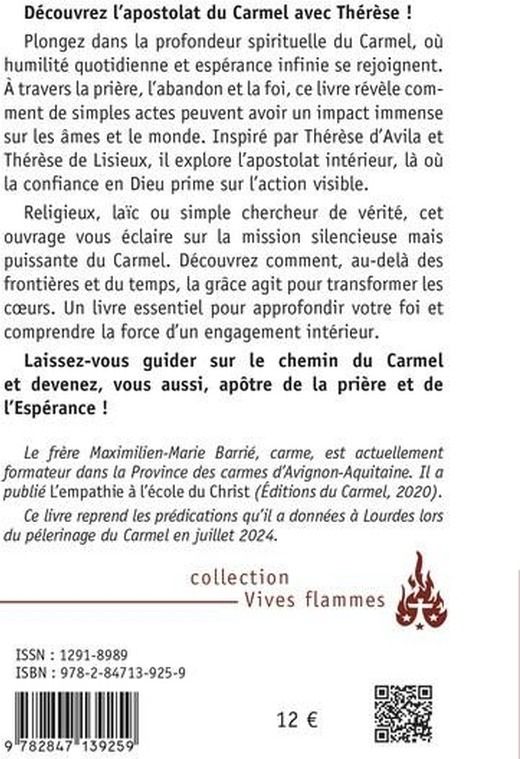 Quatrième de couverture de « Le souffle missionnaire du Carmel »