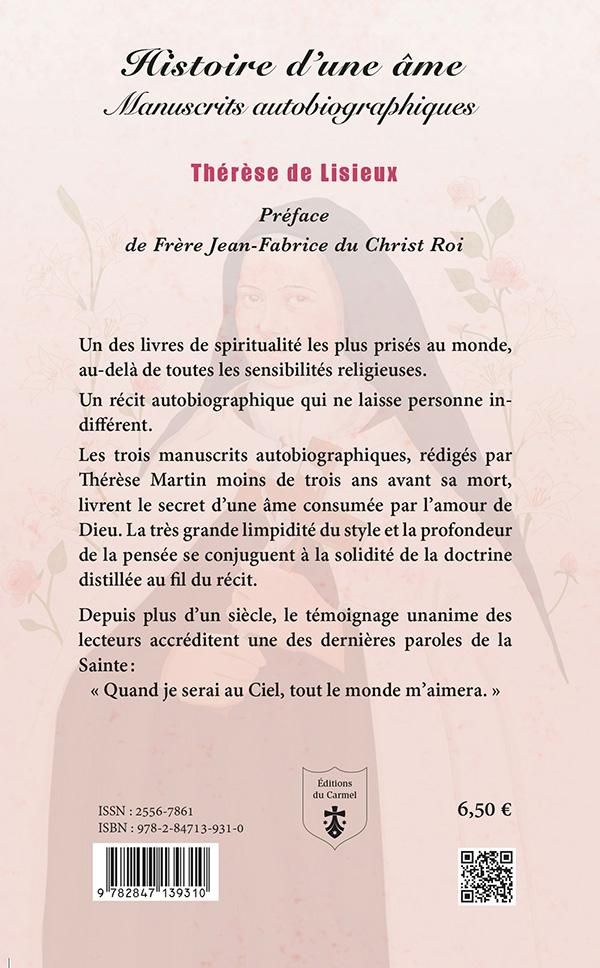 Quatrième de couverture de « Histoire d'une âme : manuscrits autobiographiques »