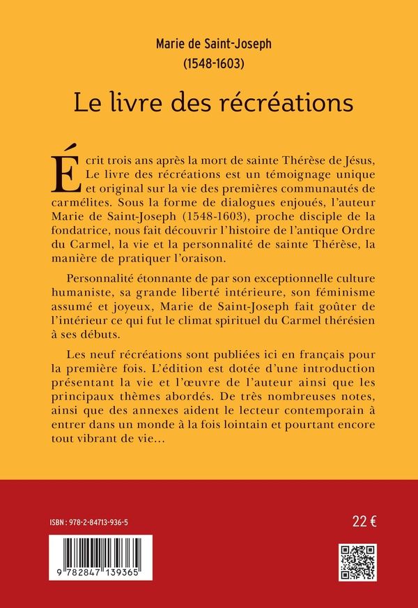 Quatrième de couverture de « Le livre des récréations »