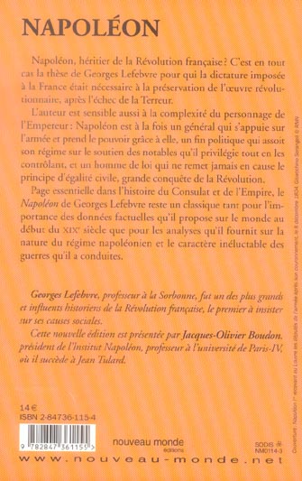 Quatrième de couverture de « NAPOLEON (COLLECTION SEMI POCHE) »