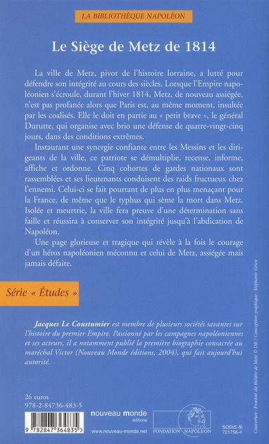 Quatrième de couverture de « 1814, LE SIEGE DE METZ »